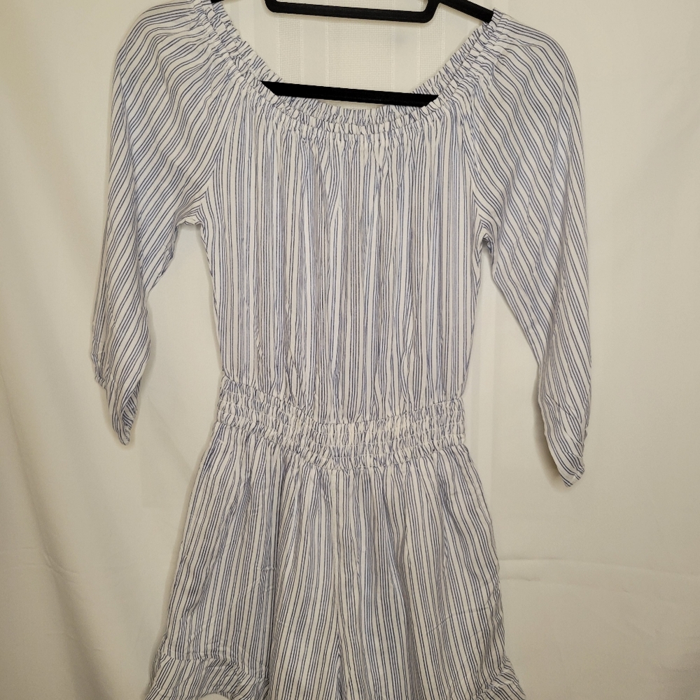 HOLLISTER SMOCKED WAIST OFF THE SHOULDER ROMPER